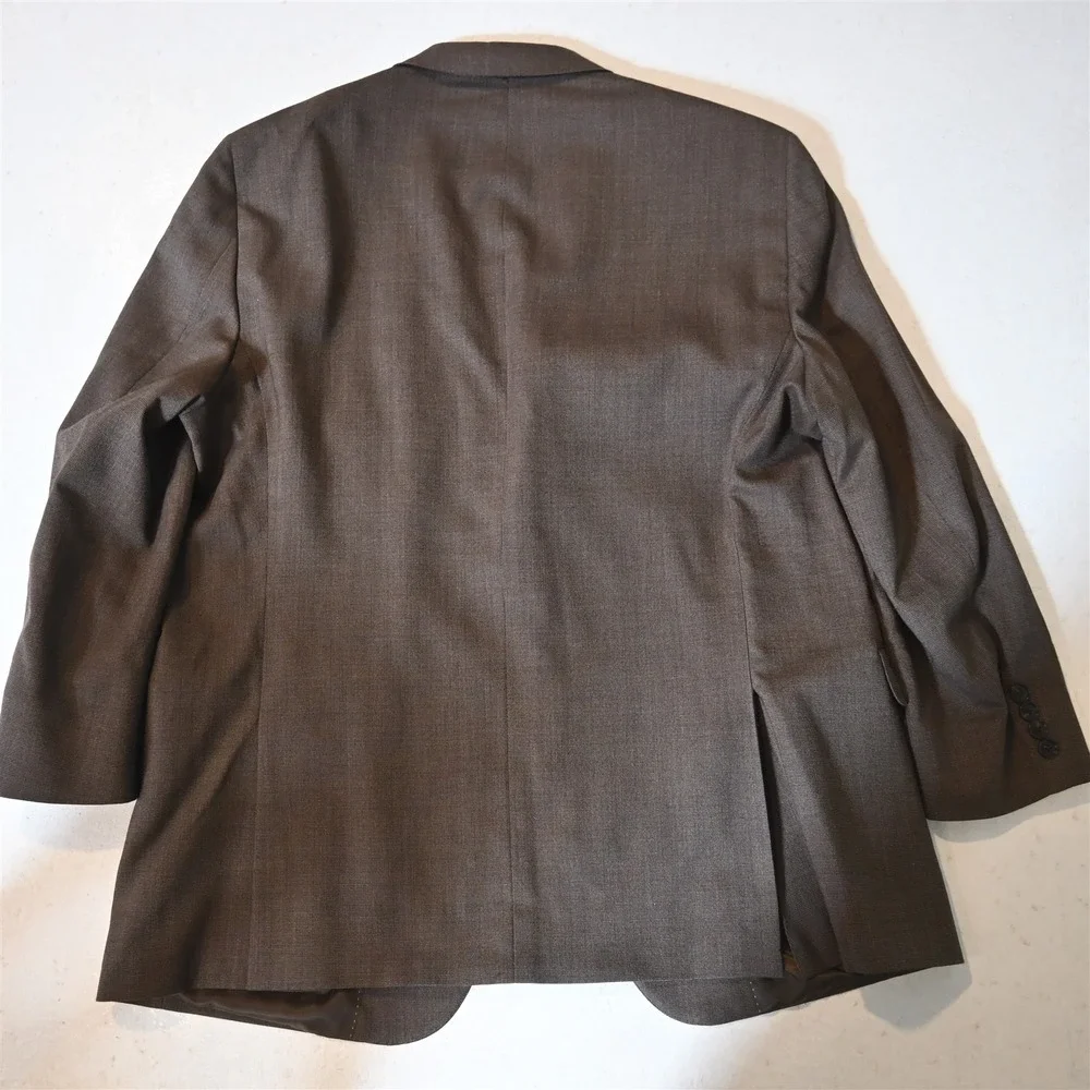 Hart Schaffner Marx 46R‎ Brown Birdseye Wool USA Blazer Suit Jacket Sport Coat